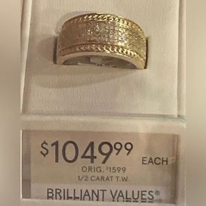 1/2 Carat Men’s diamond ring 10K gold size 10